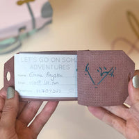 Map Luggage Tag Stitching Kit, Brown Leather