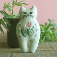 Cat Stuffie Embroidery Kit - Tulip