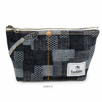 Okayama Denim Small Pouch - Patchwork Grid