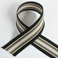 Black Regimental Stripe Grosgrain Ribbon/Webbing - 1-1/2" - 20yd Roll