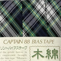 Cotton Bias Tape - Green Plaid 3/4"