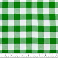 Carolina 1" Gingham, Kelly Green - 1/2yd cut