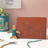 Passport Cover Stitching Kit - Brown Leather