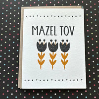 Mazel Tov Tulips - letterpress card