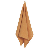 Ochre Pinstripe Linen Dishtowel Embroidery Blank