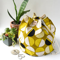 Asa Bucket Bag, Ochre semi circles