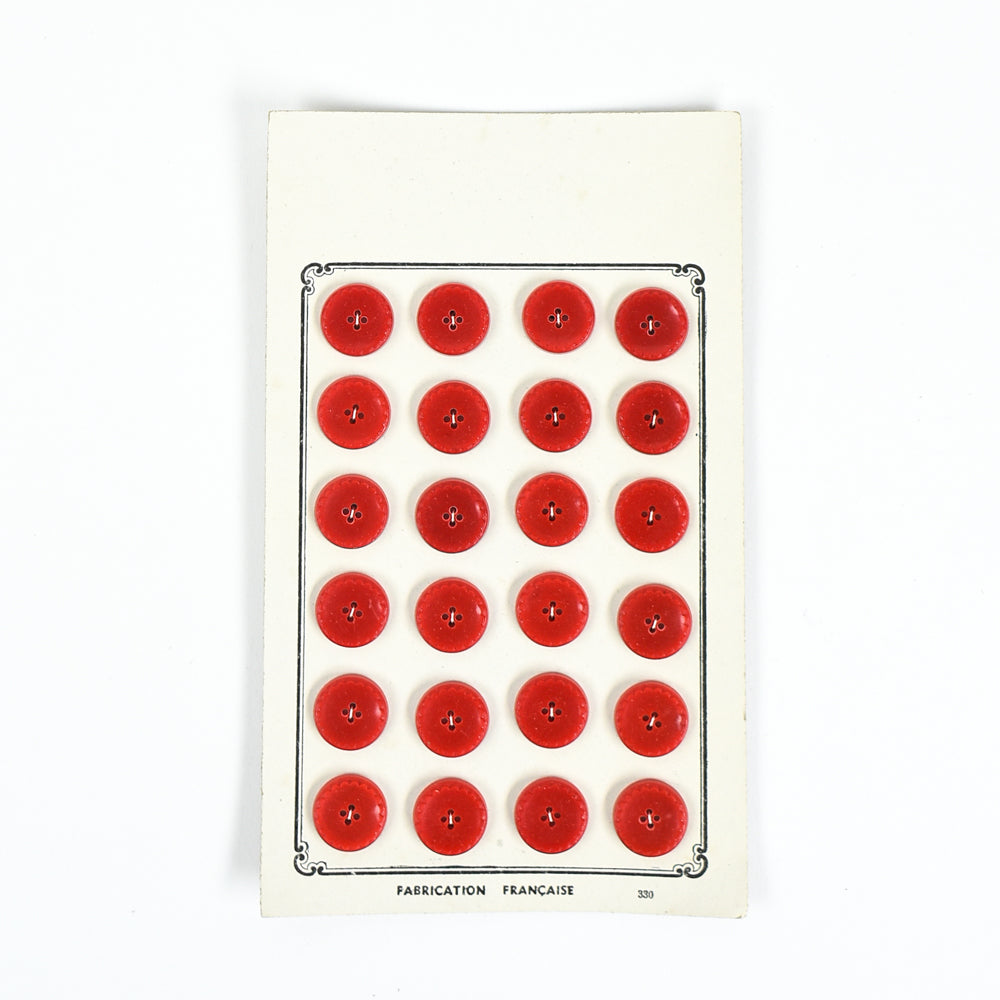 Vintage "Paris Elegant"Red Buttons - 1/2"