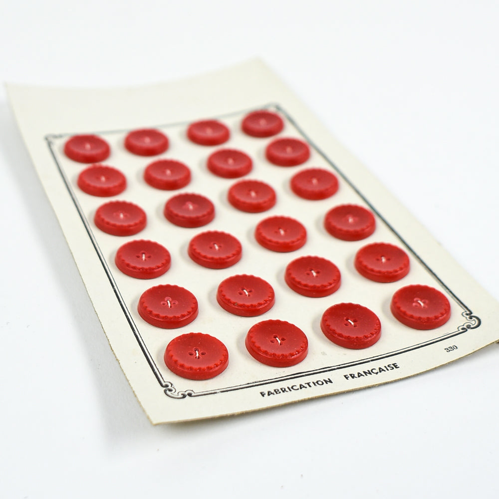 Vintage "Paris Elegant"Red Buttons - 1/2"