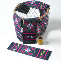 Hmong Appliquéd Cloth - Blue & Pink Pinwheel Singles