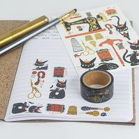 Sewing Cat Washi Tape & Postcard Set