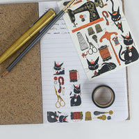 Sewing Cat Washi Tape & Postcard Set