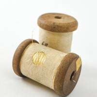 Vintage Metallic Gold Thread on Wooden Spool