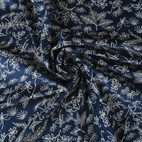 Indigo-Dyed Brushed Cotton, Botanical Print