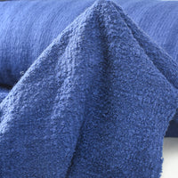 Indigo-Dyed Bouclé Wool Knit