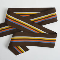 Brown 5-Color Striped Rayon Grosgrain Ribbon B - 1-3/4" - 36yd Roll