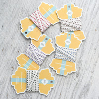 Organic Cotton Ribbon Saddle Stitch, 2yds - Bluebell