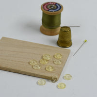 Vintage 2-Hole Buttons 7mm - Set of 12 - Translucent