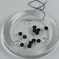 Vintage 2-Hole Buttons 7mm - Set of 12 - Black