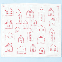 Houses Sashiko Cloth