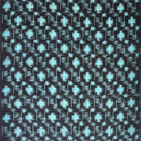 Vintage Japanese Cotton Kasuri -1/2 yd - Navy & Aqua
