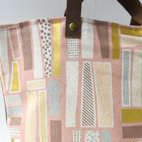 Mathilde Tote Bag, Rectangles Pink print | Brooklyn Haberdashery