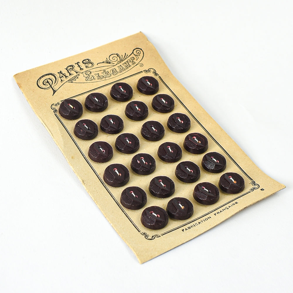 Vintage Black Buttons "Paris Elegant", 1/2"