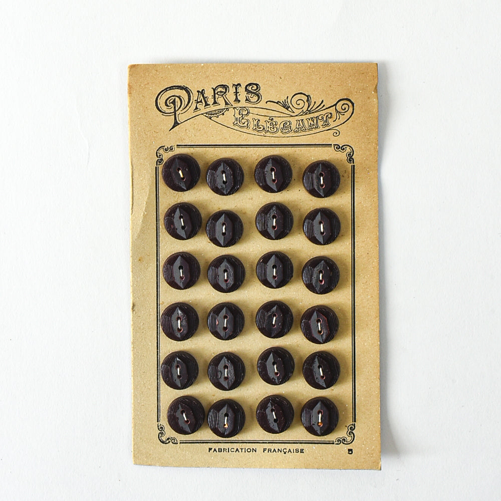 Vintage Black Buttons "Paris Elegant", 1/2"