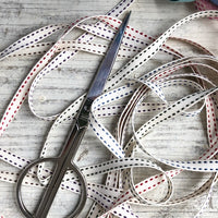 Organic Cotton Ribbon Saddle Stitch, 2yds - Ginger