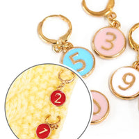 Numbered Pink Stitch Markers Set of 10