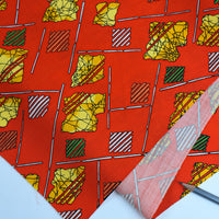 Vintage Japanese Silk – Vermilion Diamond Brocade