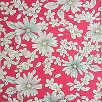 Vintage Japanese Silk - Bright Pink Chrysanthemum
