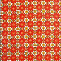 Vintage Japanese Silk - Vermilion Floral Medallion