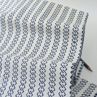Vintage Indigo Yukata Cotton — Chain Stripe