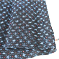 Vintage Indigo Yukata Cotton — Kasuri-Style Star Motif with Red Accents