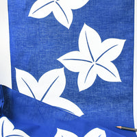 Vintage Indigo Yukata Cotton — Maple Leaf (Momiji) Motif