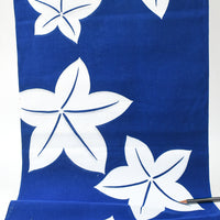 Vintage Indigo Yukata Cotton — Maple Leaf (Momiji) Motif