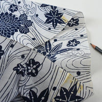 Vintage Yukata Cotton - Chrysanthemum & Flowing Water Motif
