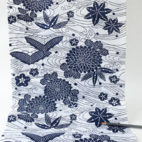 Vintage Yukata Cotton - Chrysanthemum & Flowing Water Motif