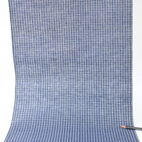 Vintage Indigo Yukata Cotton — Fine Grid Check