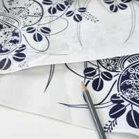 Vintage Yukata Cotton - Flowing Floral Vine Motif