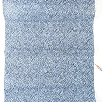 Vintage Indigo Yukata Cotton — Crosshatch Lattice Motif