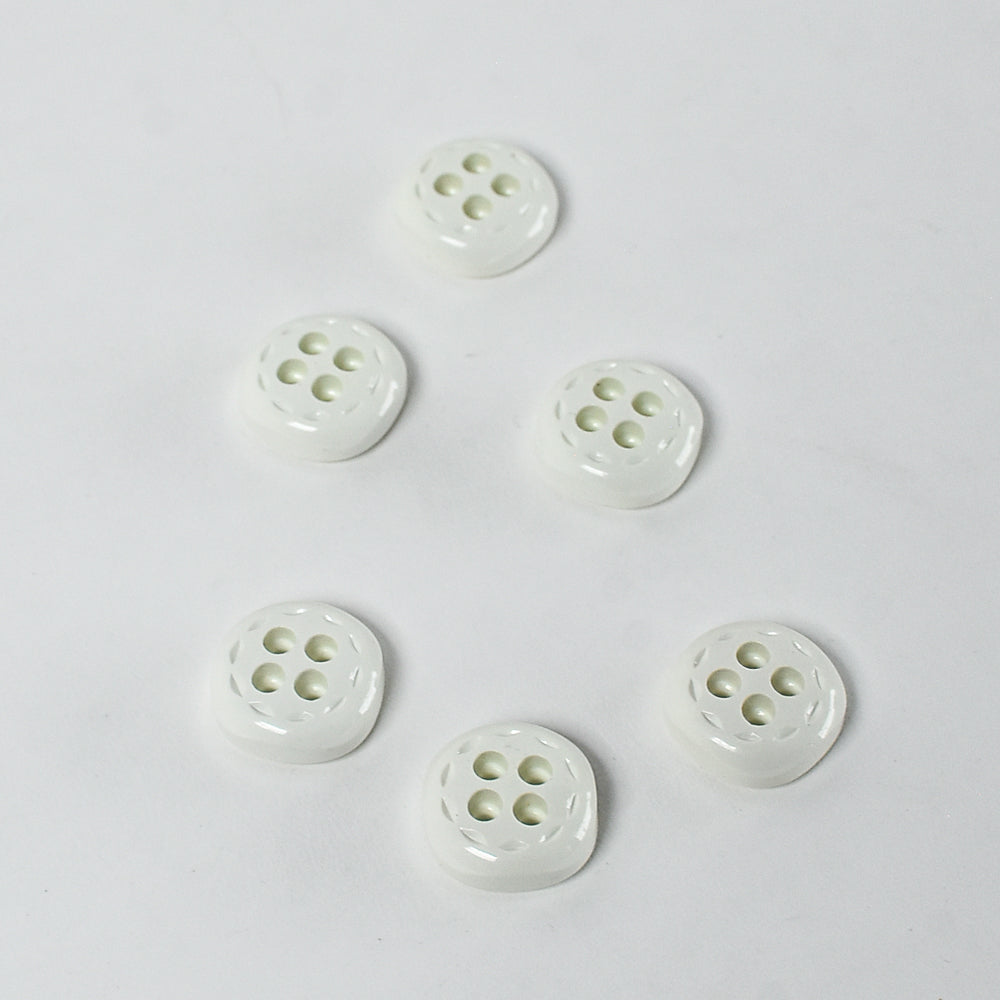 White Tennis Buttons circa 1960s, 7/8"