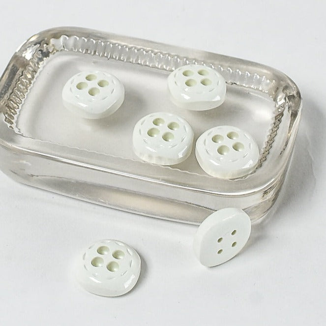 White Tennis Buttons circa 1960s, 7/8"