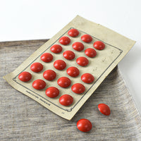 Vintage Card of “Elegant Paris” Round Red Shank Buttons - 2/3" (17mm)