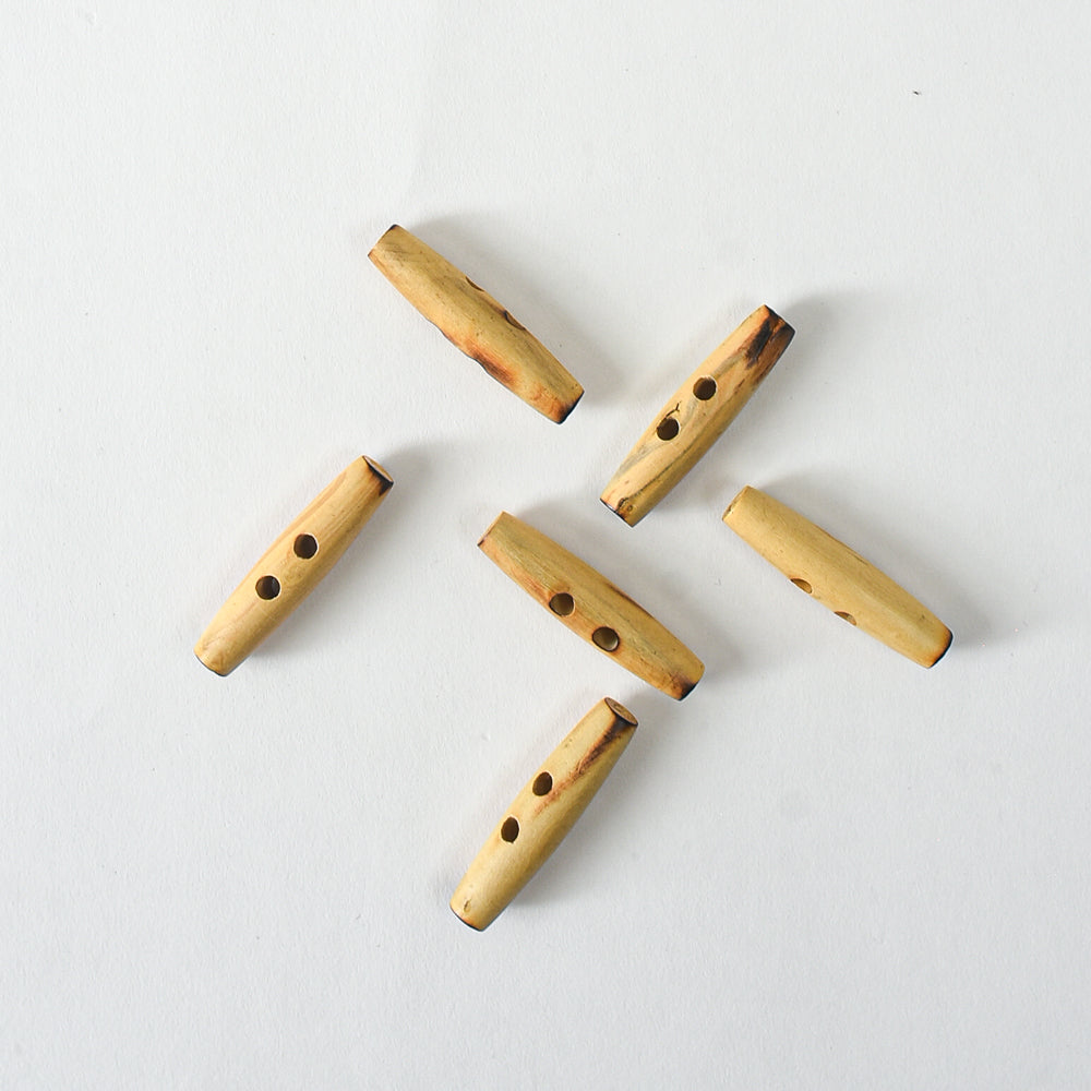 Vintage Wooden Toggle Buttons – Set of 6 - 2" (5cm)