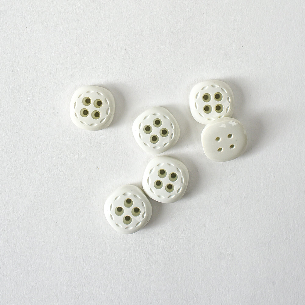 White Tennis Buttons circa 1960s, 7/8"
