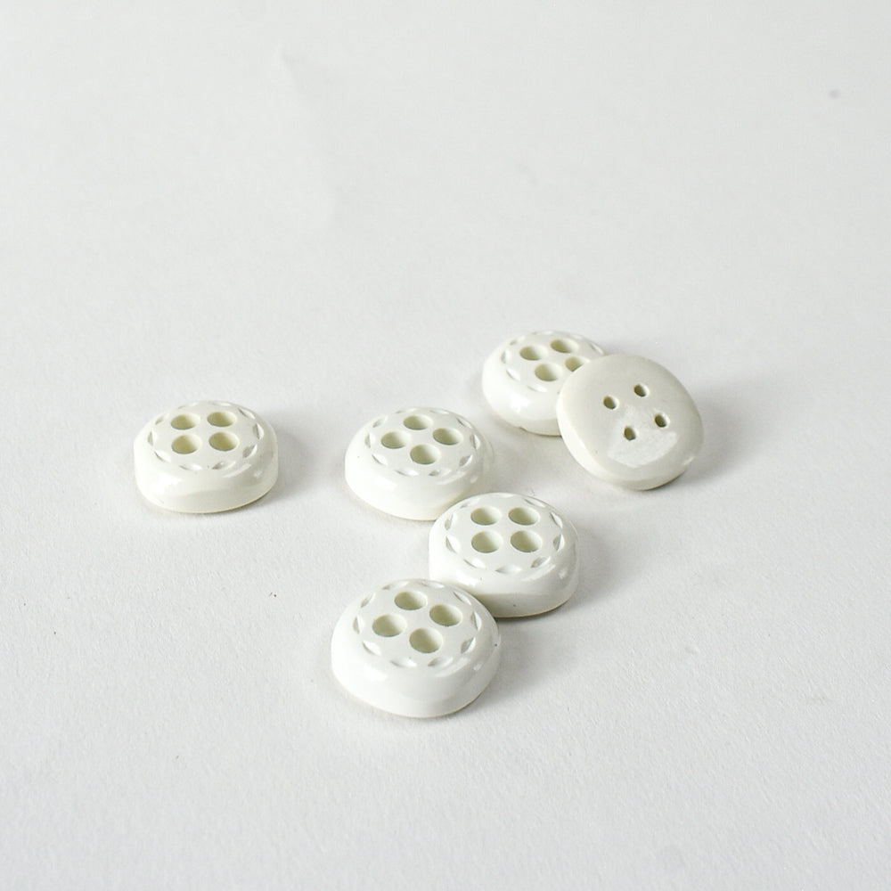 White Tennis Buttons circa 1960s, 7/8"