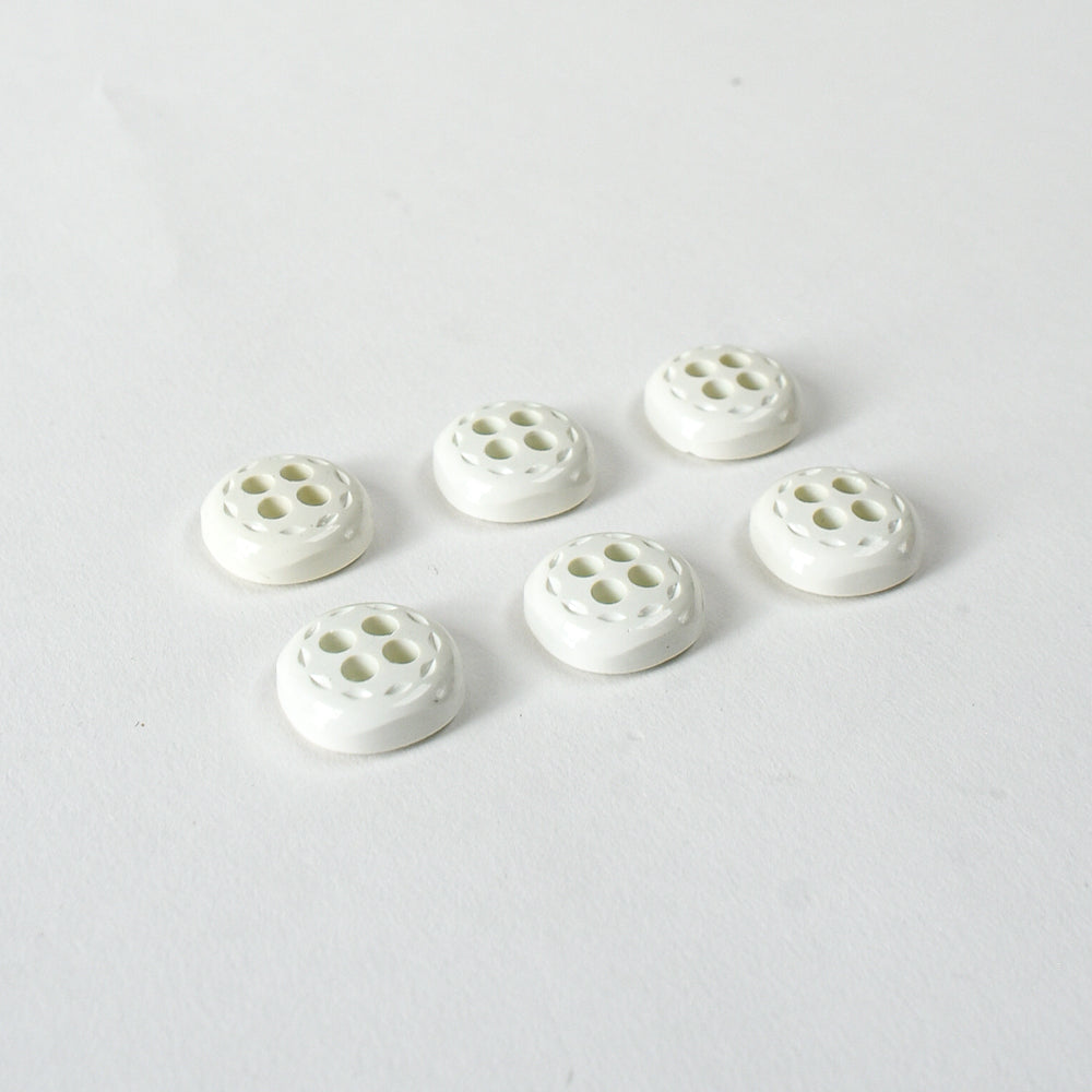 White Tennis Buttons circa 1960s, 7/8"