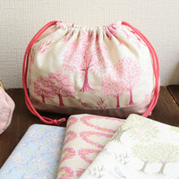 Fruit Trees Linen/Cotton Toile Canvas, Pink