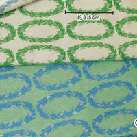 Wreath Linen/Cotton Canvas, Green/blue